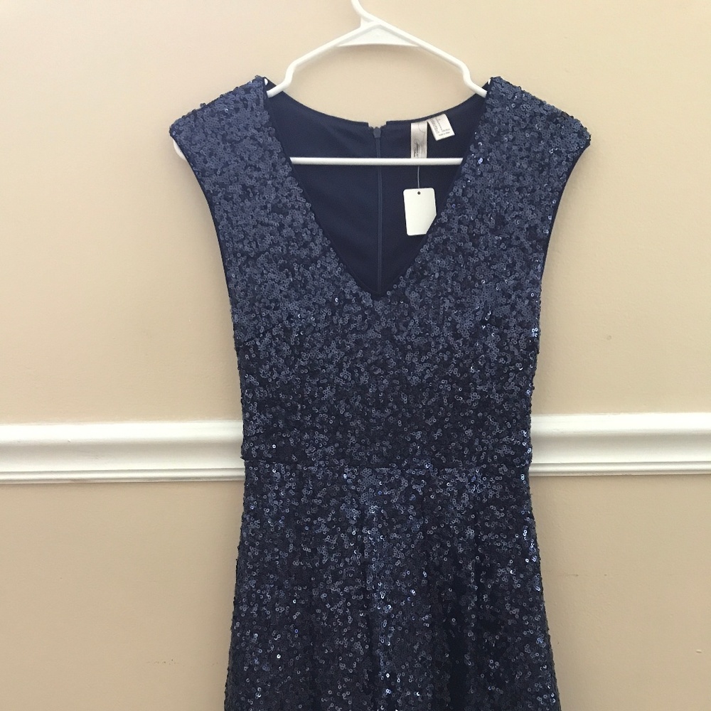FOREVER 21 Blue Sequin Party Dress Sz S